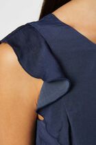 Maxi A-line dress with smocked waist indigo women