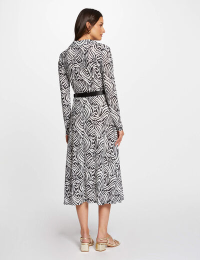Printed straight midi dress multicolored women