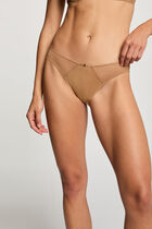 Low-rise lace knickers gold yellow women