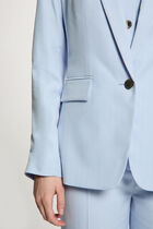 Fitted striped jacket sky blue women