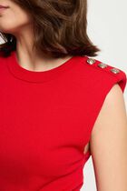Sleeveless jumper red women