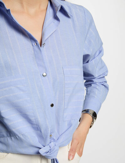 Striped long-sleeved shirt multicolor women