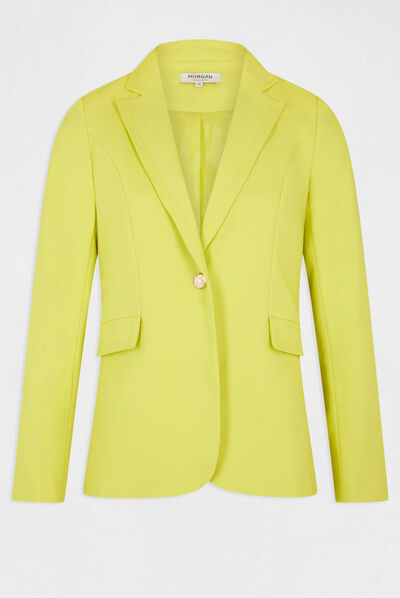 Waisted jacket with notched lapel collar aniseed ladies'