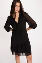 Sheer dress with V-neck black women