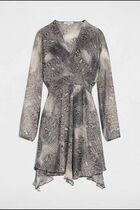 Robe courte évasée imprimée multicolore femme