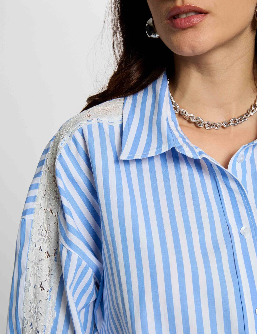 Striped long-sleeved shirt multicolor women