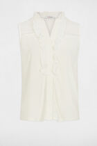 Sleeveless vest top ecru women