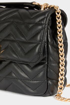 Quilted bag with M buckle black women