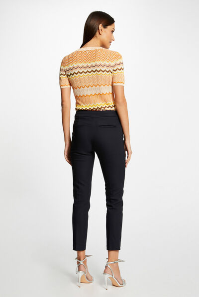 Short-sleeved jumper chevron print orange ladies'