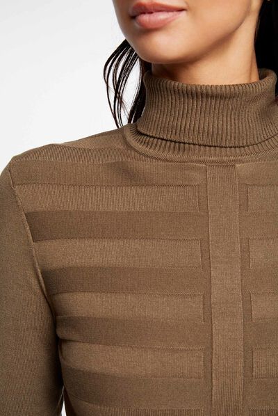 Long-sleeved jumper turtleneck dark green ladies'