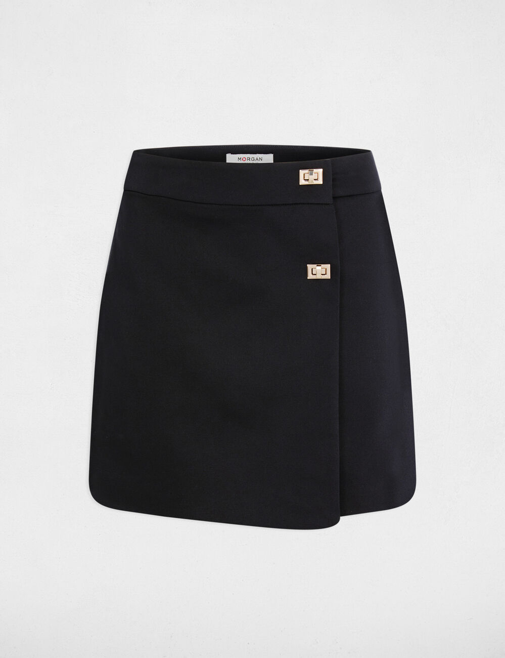 High-waisted skirt shorts black women