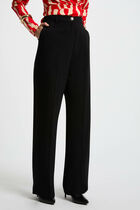 Wide leg trousers with darts black women