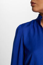 Fitted mini smocked dress electric blue women