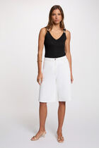 Fitted v-neck tank top black women
