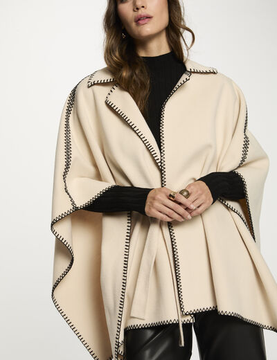 Belted cape ivory women