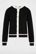 Cardigan round neck black women