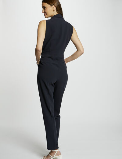 Fitted jumpsuit navy ladies'