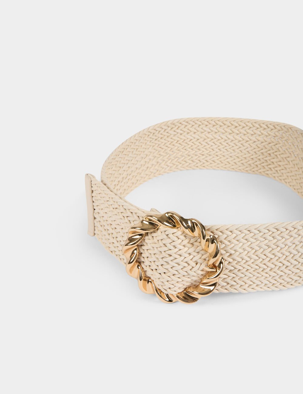 Ceinture tressée ivoire femme