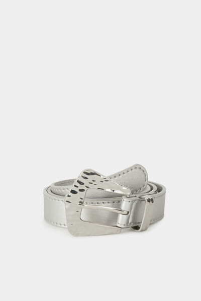 Belt with MORGAN in rhinestones silver ladies'