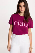 Round neck t-shirt plum women