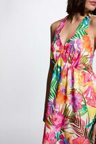 Flowy patterned dress multicolor women