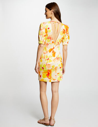 Printed mini straight dress multicolored women