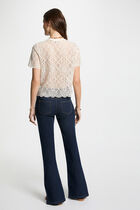 Bootcut jeans with slits raw denim women