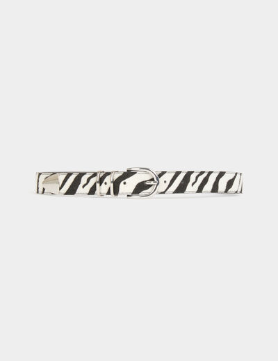 Belt zebra print ivory women
