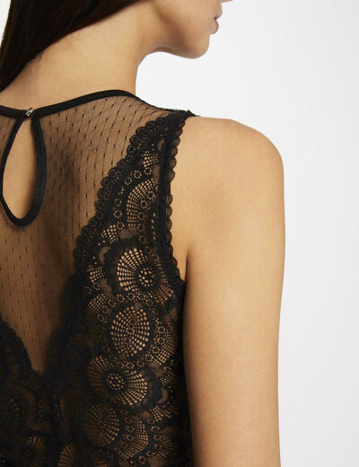 Sleeveless body with lace black ladies'