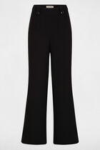 High-waisted wide-leg trousers black women