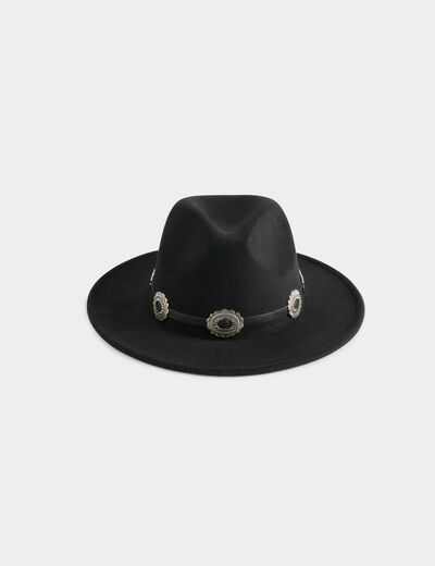 Hat with western details black women