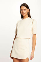 Quilted wrap skirt medium ecru women
