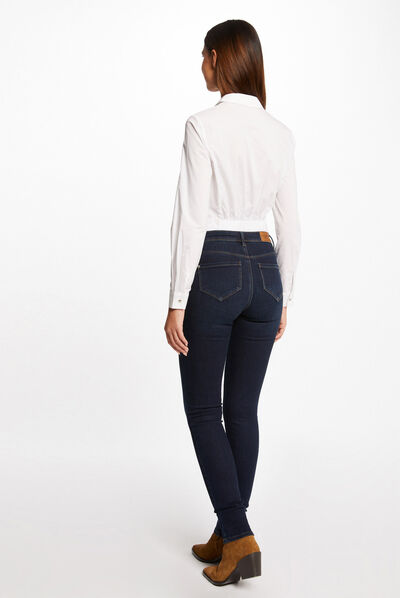 Long-sleeved shirt with elasticised back ecru ladies'