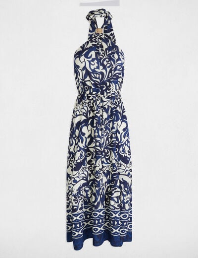 Printed maxi straight dress multicolor women