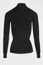 Long-sleeved jumper with pleated details black women