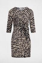 Fitted dress with long sleeves multicolor women