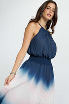 Pleated long dress multicolor women