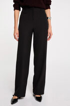 Pantalon droit à pinces noir femme