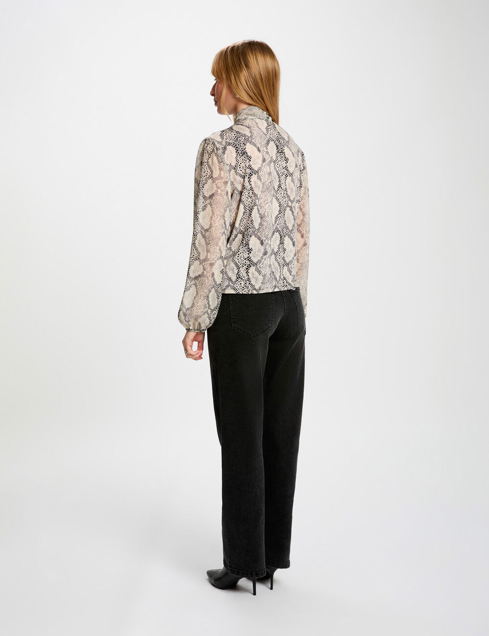 T-shirt with lavallière collar multicolor women