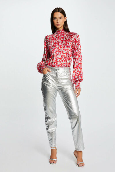 Long-sleeved blouse with floral print multico ladies'