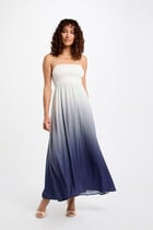 Robe longue droite fluide multicolore femme