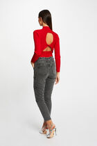 Cargo slim cropped jeans mid-grey women