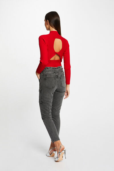 Cargo slim cropped jeans mid-grey ladies'
