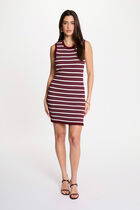 Sleeveless knitted dress bordeaux women
