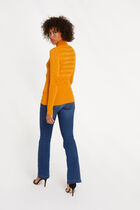 Fitted high neck sweater mustard women