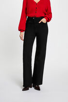 High-waisted wide-leg jeans black women