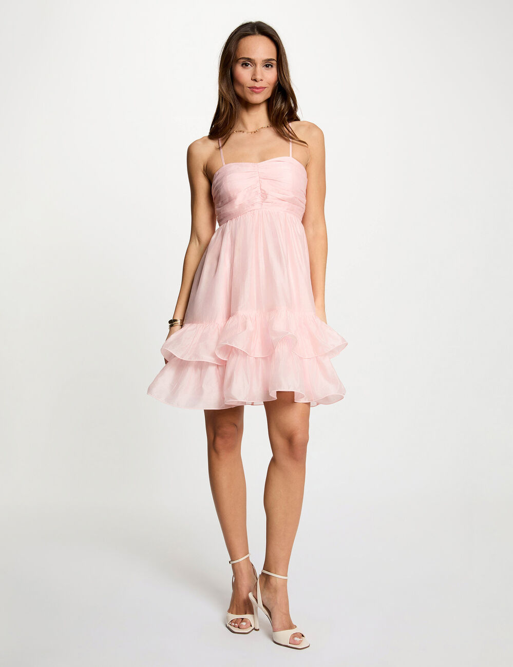 Short tulle dress pastel pink women