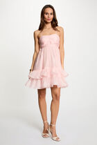 Short tulle dress pastel pink women