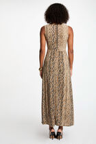 Robe longue droite imprimée multicolore femme