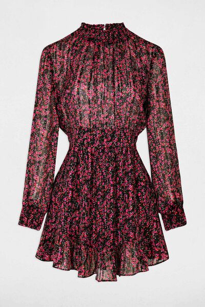 Waisted dress floral print multico ladies'